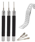 Watch Band Link Remover Tool Set With Pin Punch Kit For 0.7mm, 0.8mm And 0.9mm Pins, DIY Watch Repair Kit