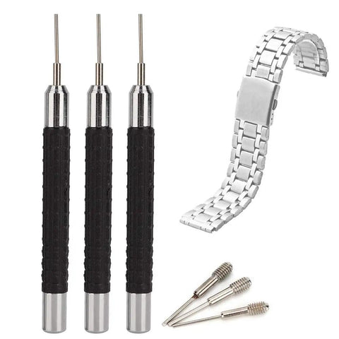 Watch Band Link Remover Tool Set With Pin Punch Kit For 0.7mm, 0.8mm And 0.9mm Pins, DIY Watch Repair Kit