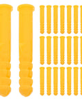 Yellow Plastic Wall Anchors Kit, 200 Pcs Self Drilling Drywall Plugs For Hollow Walls, shown in size comparison