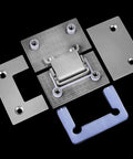 Heavy Duty Stainless Steel Bathroom Shower Frameless Glass Door Hinge Clamp Featuring 180 Degree Pivot And Killer Brushed Finish hardware pieces.