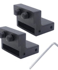 Barn Door Roller Stopper Hardware Set 2Pcs For 41x7mm Flat Track Sliding Doors Black Catches With Wrench To Limit Door Movement Durable Zinc Alloy Construction For Household Home Use.