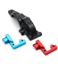 Ultra Lightweight Aluminum Gear Cover For One Tenth Scale RC Car TT02 Open Gearbox Shield Red shown with additional parts