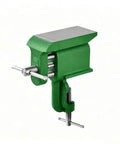 Heavy Duty Clamp-On Bench Vise With Built-In Anvil For DIY Woodworking And Metalworking, Portable Cast Iron Table Vise Clamp For Drilling, Hobby And Home Workshop Must-Have Green, green cast iron clamp-on vise with anvil