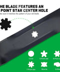 Replacement 7 Star Mounting Pattern Blades For 48 Inch John Deere Deck Mowers And 48 Inch Zero Turn Tractors D160 E160 E170 E150 LA145 LA140 GY20852 GX21784 Compatible For A Clean Cut Every Time showing 7-point star center hole