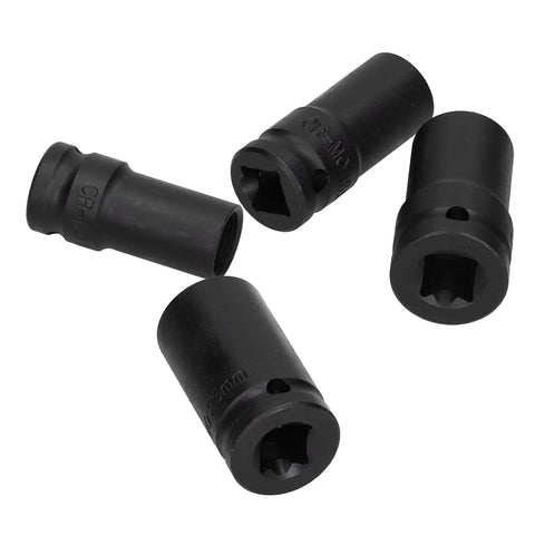Heavy Duty Locking Wheel Nut Removal Sockets Kit With Thin-Walled Aluminum Alloy Impact Tools And Protective Inserts For Tough Bolts On Your Car Or Truck That Get You Outta Trouble Fast, 4 black sockets