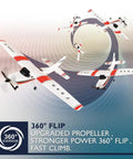 F949 RC Plane Ready To Fly 3CH 2.4GHz Remote Control Airplane performing 360° flip with upgraded propeller