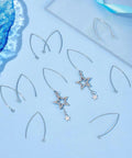 About 100 Pcs 316 Stainless Steel Earring Hooks 2mm V Shape Ear Wires With 200 Pcs Open Jump Rings For DIY Earring Jewelry Making Kit In Handy Plastic Box, displayed with star charms