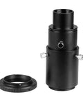 1.25 Inch Variable Telescope Camera Adapter for Prime Focus and Eyepiece Projection Astrophotography, threaded, black metal