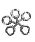 5 Pack M5 Ring Eye Bolts in 304 stainless steel shown in a circular arrangement highlighting 13mm inner diameter and M5 x 12mm thread