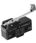 Panel Mount Long Hinge Roller Lever Micro Limit Switch SPDT 1NO 1NC with Screw Terminals for AC DC Control Circuits IP40 Rated