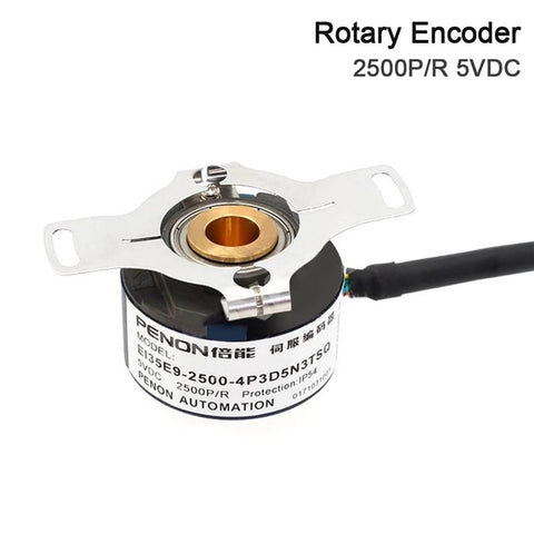 Top Notch 2500P R 5VDC EI35E9 2500 Series Servo Motor Encoder, front view showing connectors, suitable for robotics and CNC systems.