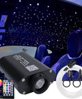16W Sound Activated Starlight Headliner Kit With Fiber Optic Lights for cars and homes, showing remote app and fiber cables