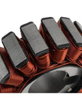 Solid High Quality Stator Coil Kit That Swaps Right Into Honda NSS250 Motorcycles From 2004 To 2007 Matching 11394 Kab Parts Numbers And Provides 12 Volt Power Without Adding An Extra Relay Or Dealing With Messy Wiring Today. copper stator coil close-up