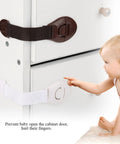Baby Safety Locks For Cabinets And Drawers Adhesive Child Proofing Locks With Flexible Belt Connection Durable ABS And Nylon Easy Install