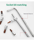 Heavy Duty Torx Screwdriver Bits Set Featuring Tough T15 T20 T25 T30 T40 Sizes With Chrome Coated Chromium Vanadium Steel For Rusted Bolts And Easy Grip Adapter Kit Perfect For Bike Frames And Woodwork DIY Fixes, 3/8 bent rod