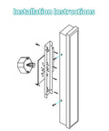 Diagram of how to mount 2-Pack Modern Outdoor LED Wall Light Fixture 23.6in Porch Patio Light With Frosted White Acrylic.