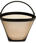 Permanent 4 Cone Shape Stainless Steel Coffee Filter 10 To 12 Cup Dishwasher Safe Reusable Fits All 4 Cone Brewers Durable Surgical Grade