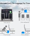 Diagram showing Underseat Carry On Luggage That Slaps A Lightweight 16 Inch Rolling Tote With Four Spinner Wheels Airline Friendly