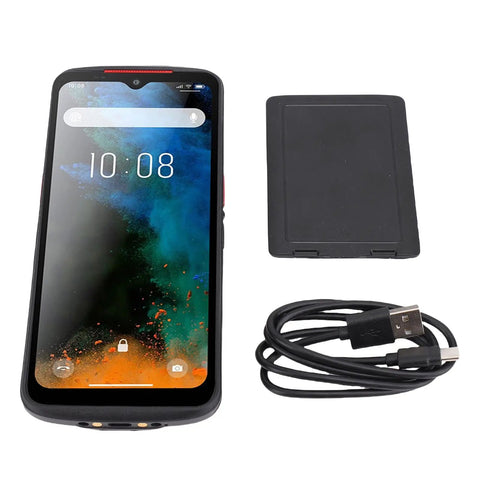 Workhorse Portable Barcode Scanner With WiFi 6 And 5G, 6.5 Inch Touch Screen, USB cable, and panel