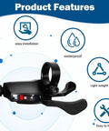 9 Speed Right Thumb Gear Shifter For Mountain, Road, Folding And Commuter Bikes With Visual Window shown with features