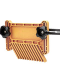 Top Shelf Stackable Kickback Buster Featherboard For Table Saws And Router Tables Heavy Duty Polypropylene woodworking tool with adjustable clamps.