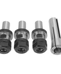 Heavy Duty Collet Chuck Set With 3/4 In Spring Collet And Sturdy Alloy Steel Build showing multiple collet chucks for milling machines.