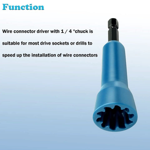 Wire Twisting Spinner Pro For Fast Wire Connectors Spin Twist Socket Tool With 1 Quarter Inch Chuck Drill Friendly Universal Wire Connector Driver To Speed Up Installations DIY Friendly Blue