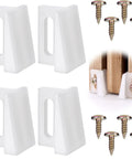 4 Pack Pocket Door Bottom Guide Set Plastic Sliding Door Hardware Adjustable Floor Mounted Guides For Home Office White Durable