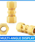 Brass compression tube fitting 1/4 inch union for plumbing