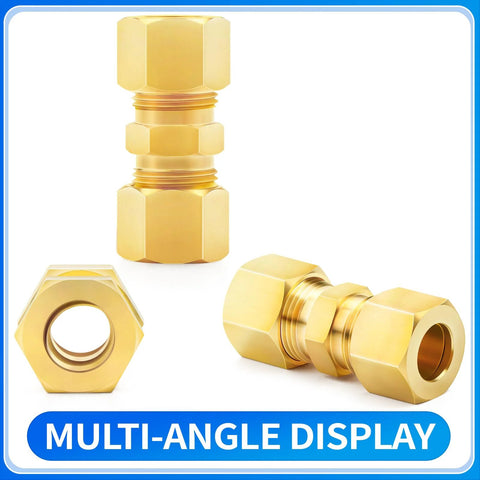 Brass compression tube fitting 1/4 inch union for plumbing