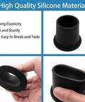 Silicone Patio Umbrella Hole Ring Cone Wedge Plug Stabilizer Sleeve For Two To Two And A Half Inch Table Hole And One And A Half Inch Pole Adapter Black Outdoor Accessory Durable Weather Resistant Design shown in close-up.
