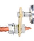 Heavy Duty Adjustable Magnetic Welding Support Clamp With N35 Strong Magnet Terminal Hold, showing threaded terminal and metal components.