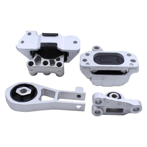 Heavy Duty Right Lower Engine Motor Mount Transmission Mount With Torque Strut Bracket set, silver and black components, street ready.