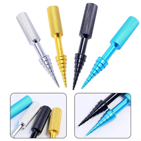 Precision Inner Bearing Puller Tool Removes Bearings 2mm Through 14mm Safely Protects Steering Knuckle And Strut Assembly From Damage While You Change Parts With Zero Hammering Required For Front Wheel Drive And Car Repair Fix It Like A Boss. Set of anodized aluminum bearing pullers, 2mm-14mm