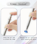 User demonstrating Hella Tight 4 Claw Jewelry Grabber Tool With Heavy Duty Stainless Steel Diamond Tip Pinch Pliers mechanism.