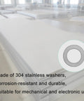 48 Pack M10 X 16 Millimeter 304 Stainless Steel Shim Washers And Precision Thin Spacers on display, showcasing corrosion-resistant material.
