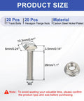 Drop In M5 30 mm T Slot Bolts With Hammer Head And Hex Nut Flange For 20 Series Aluminum Extrusion, 20 Sets, Carbon Steel Nickel Plated