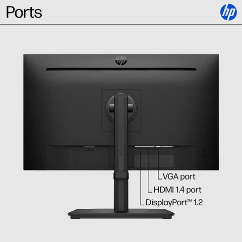 Rear view of Series 3 27-Inch Dope Full HD IPS Monitor showing VGA, HDMI 1.4, and DisplayPort 1.2 ports, black design