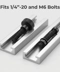 12 Inch T Track Kit Aluminum Double Track Set 4 Pack With Mounting Holes For Woodworking showcasing bolt compatibility