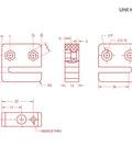 Technical drawing of 2 Pack Anti Backlash Nut Block for 8mm Leadscrew, 2mm Pitch, 2mm Lead, POM Screw Nut for CNC