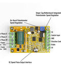 Image of a circuit board for 380W Three-Phase DC Brushless Motor Speed Controller Sensorless Hall-Less PWM 6.5 To 50V With Terminal Blocks.