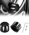 Black Front Axle Nut Cover Cap CNC Aluminum Compatible With Harley Davidson Touring Road King Street Glide Electra Glide