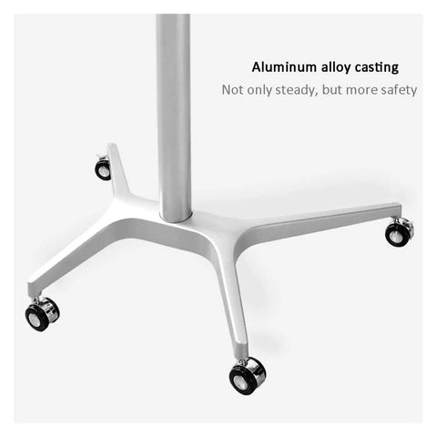 Smooth Glide Height Adjustable Mobile Laptop Desk And Sit Stand Workstation Table base with aluminum alloy casting and smooth castors.