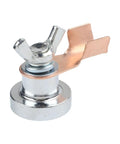 Heavy Duty Magnetic Welding Ground Clamp Set For Fast Setup On Flat Or Curved Metal Surfaces With Portable Earth Clip Tool For Pro And DIY Welding Jobs, close-up of copper and metal clip.