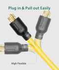 Heavy Duty L14-30P Generator Adapter Cord Makes It Easy To Run Four Household Outlets From Your 30 Amp Generator with flexible plug ends