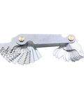 60 Degree Thread Pitch Gauge Set, 30 Pcs SAE Type Stainless Steel Screw Pitch Measuring Tool displayed with folded blades