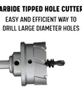 Carbide Tipped Hole Cutter Four And One Sixteenth Inch Diameter With One Inch Depth Of Cut For Fast Heavy Duty Drilling