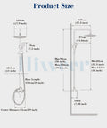 Matte Black Outdoor Shower System With Exposed Install Built To Last All In One Shower Fixture size diagram with measurements