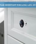 White Fantasy Dream Catcher Drawer Knobs 2 Pack 1.1 Inch Stainless Steel Cabinet Hardware shown on white drawer
