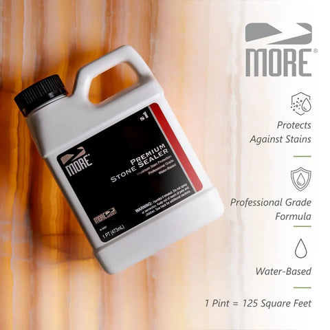 Premium Stone Sealer Water Based Formula for Natural Stone and Tile Surfaces Seals Against Stains and Spills.